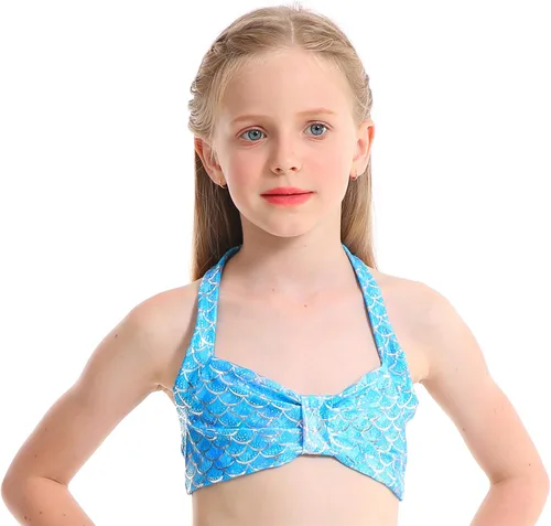 Vista 6 de DNFUN Traje de baño de sirena para niñas, traje de baño de sirena