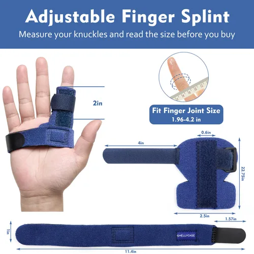 Vista 3 de Férula de dedo de gatillo, soporte ajustable para el dedo, cinta de sujeción adicional para aliviar el bloqueo de los dedos, flexión, rigidez