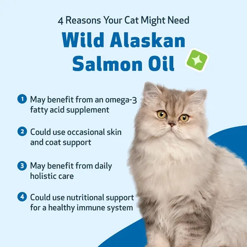 Vista 3 de Pet Wellbeing Aceite de salmón silvestre de Alaska para gatos, aceite de pescado omega-3 diario capturado en la naturaleza, procesado en frío