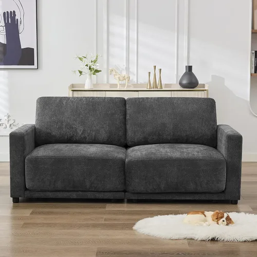 Vista 14 de Sofá modular en forma de L de 110.6 pulgadas, sofá modular de asiento profundo con otomana móvil, sofás gruesos de 4 asientos de gran
