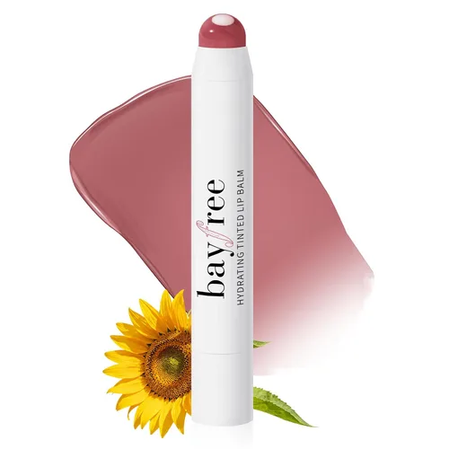 Vista 12 de bayfree Bálsamo labial tintado, brillante, bombea los labios, ligero, hidrata y tiñe con aceite de semilla de jojoba, bálsamo labial vegano, cuidado