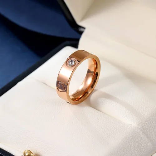 Vista 4 de 3PCS Love Friendship Rings for Women Girl 18K Gold Silver Rose Plated Cubic Zirconia Titanium Steel Promise Ring Wedding Band Jewelry Birthday Gifts