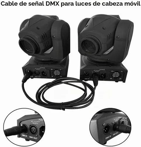 Vista 6 de Cable DMX de 3.2 pies, 10 cables de señal DMX de 3.3 ft, cables de señal, cable de señal XLR macho a hembra de 3 pines con conectores de metal
