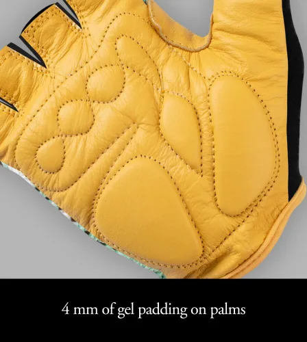Vista 5 de AEROTECHDESIGNS Guantes de ciclismo de ganchillo Palmas acolchadas de gel extra gruesas Cuero natural y algodón