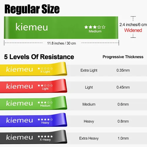 Vista 3 de Bandas de resistencia de látex mini bucle para entrenar piernas, versión de 2.4 in de ancho Elastic Stretch Bands For Exercise Loop Bands, Rubber