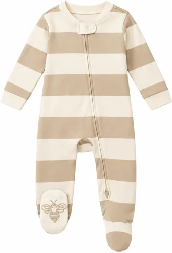 Vista 19 de Burt's Bees Baby Pijama con pies de algodón orgánico para niños Hello Moon Azul Claro 1-pack
