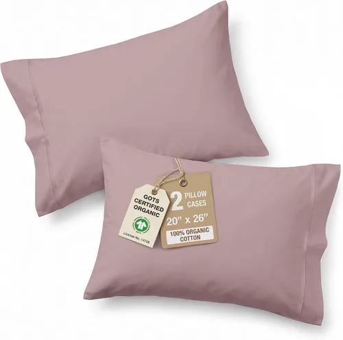 Vista 20 de Lane Linen - Juego de 2 fundas de almohada, 100% algodón orgánico, tamaño estándar, suaves, color blanco (20 x 26 pulgadas)