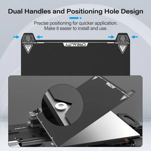 Vista 3 de Creality Placa de construcción original Ender 3 S1, hoja PEI de superficie texturizada de 235x235mm, placa de cama magnética, extraíble, flexible