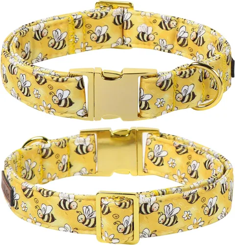 Vista 185 de Lionet Paws Collar de perro de Halloween con corbatín, bonito collar de algodón ajustable con hebilla de metal para perros pequeños, medianos y A