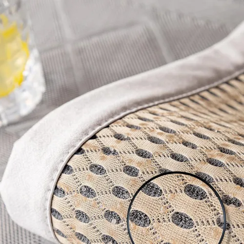 Vista 8 de Funda de sofá fresca de verano, fundas antideslizantes de seda de hielo, fundas de sofá esquineras transpirables y refrescantes, protector de Azul