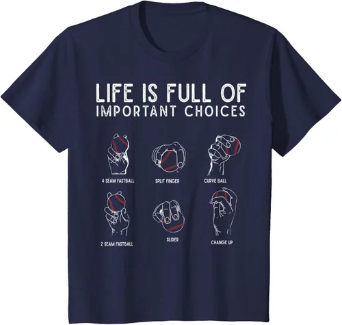 Vista 89 de Tipos de béisbol Pitches Life Choices Jugador Camiseta