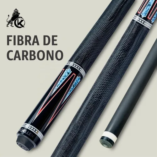 Vista 2 de KONLLEN Carbon Fiber Pool Cue Low Deflection Pro Taper Billiard Cue 001 1.0 KL-08 Azul