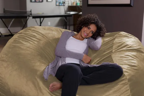Vista 3 de Puf grande de 6 pies Sofa Sack Bean Bags, Microfibra, Camel Camello