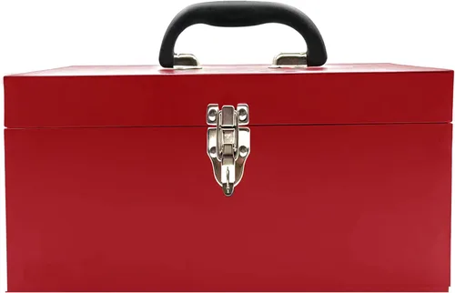 Vista 8 de Caja de herramientas metálica portátil de 16" de gran tamaño, caja de herramientas de 18-galga, caja de aparejos de pesca, organizador de cajones