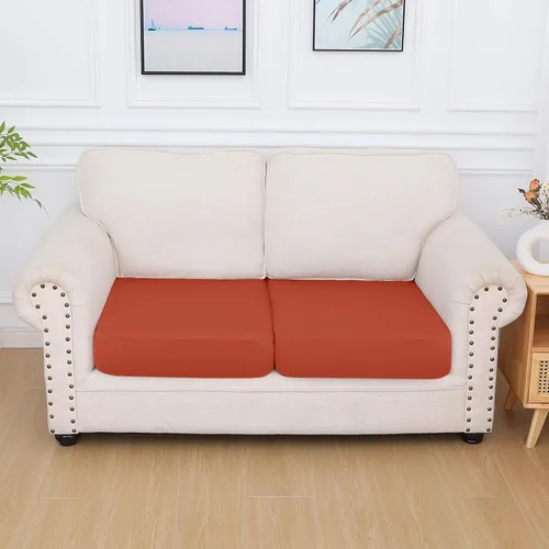 Vista 202 de hyha Fundas de cojín de sofá estampadas, fundas de sofá florales lavables para sofás con 2 cojines, fundas de cojín de patrón elástico para muebles