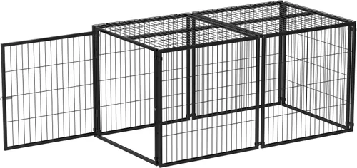 Vista 8 de Rophefx Jaula grande para perros, jaulas de metal de 63.7 pulgadas, perreras para perros grandes y medianos, jaula extra grande para interiores