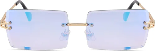 Vista 32 de Gafas de sol rectangulares para hombres/mujeres, gafas de sol pequeñas sin montura cuadrada
