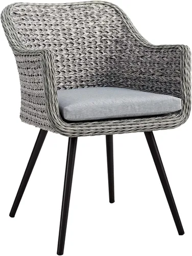 Vista 13 de Modway EEI-3176-GRY-GRY-SET - Sillón Endeavor de mimbre para patio al aire libre, 2 sillones, gris