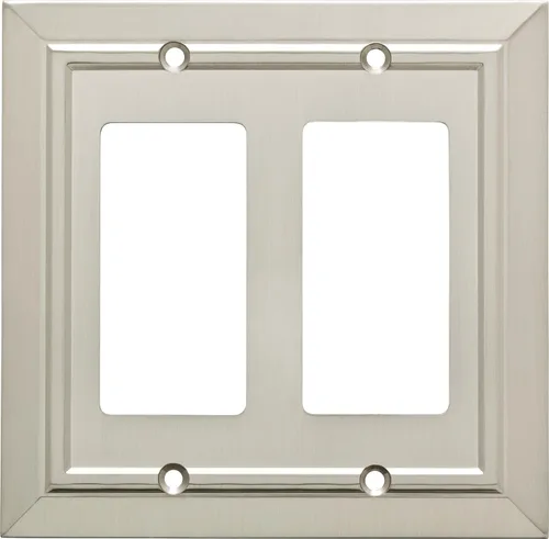 Vista 13 de Placa de pared Franklin Brass W35218V-SN-C Classic Architecture, dúplex, 3 unidades, simple, níquel satinado