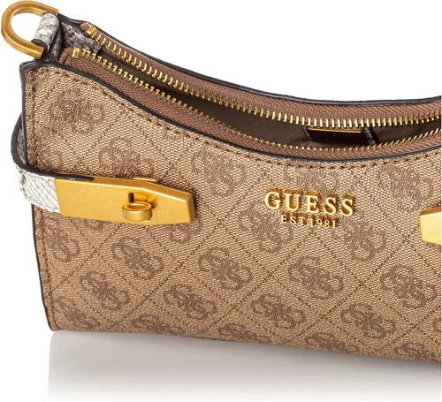 Vista 5 de GUESS Bolso de hombro con cremallera superior con logotipo de Zadie, Pitón