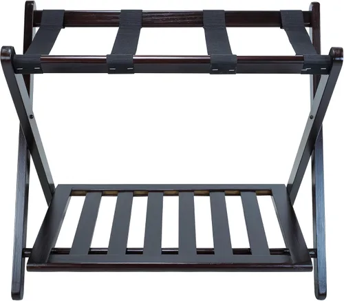 Vista 2 de Casual Home estantería para equipaje con estante, madera maciza, Madera, Espresso