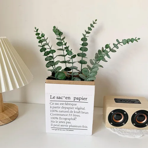 Vista 6 de 40 tallos de hojas de eucalipto artificiales con escarcha, tallos de hojas de eucalipto artificiales altas, ramas de eucalipto falsas de 16 pulgadas