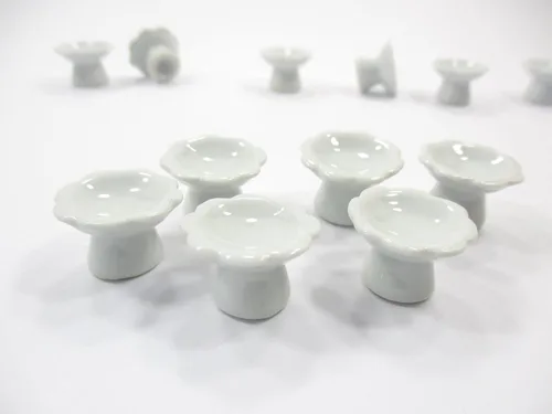 Vista 3 de 6 x20, color blanco pastel panadería cerámica soporte casa de muñecas miniaturas suministro – 10870