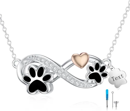 Vista 20 de Collar de urna de plata de ley para cenizas, recuerdo conmemorativo para perros, gatos y mascotas