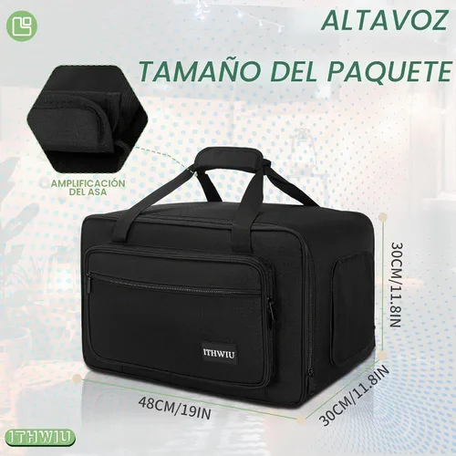 Vista 2 de Bolsa de transporte para altavoces con esponja gruesa para gabinetes de altavoces compactos de 8 pulgadas; resistente se adapta a QSC K8, Yamaha