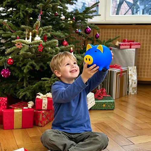 Vista 7 de Alcancía Mágica para Niños y Adultos - Banco de Dinero de Plástico Irrompible con Cerradura, Banco de Monedas que Brilla en la Oscuridad - Regalo