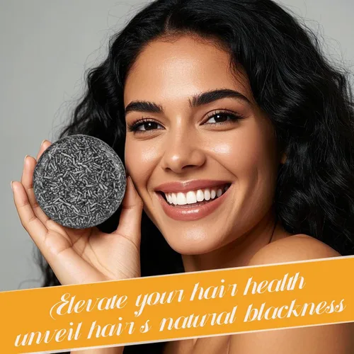 Vista 7 de Champú de barra inversa de cabello gris, jabón negro para barba de cabello gris con ingredientes naturales, barra inversa de jabón de melena gris