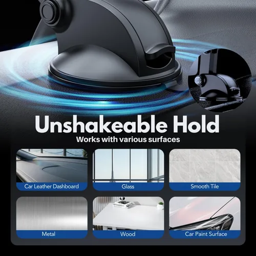Vista 7 de Soporte para tablet para parabrisas de tablero de automóvil, se adapta a dispositivos de 4.5 a 7.25 pulgadas Montaje flexible en salpicadero