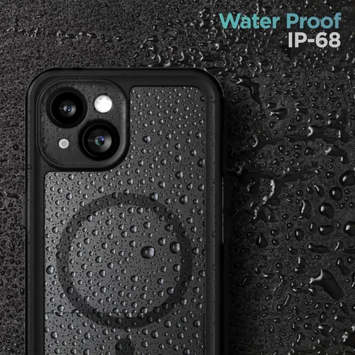 Vista 3 de Encased Titan - Funda impermeable para iPhone 15 con clip para cinturón (compatible con MagSafe), funda protectora de cuerpo completo con funda