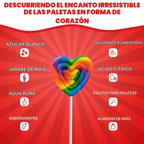 Vista 6 de Fusion Select 24 paletas en forma de corazón – Lollipop dulce corazón para rellenos de bolsas de fiesta, rellenos de piñata – Ideal para el día