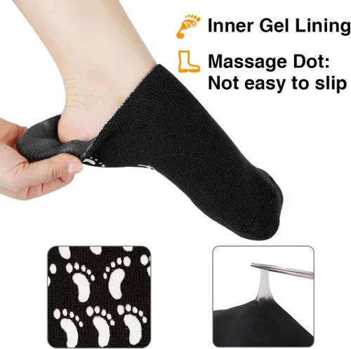 Vista 4 de Codream Calcetines grandes de gel hidratante para hombre, tratamiento definitivo para piel seca agrietada y áspera en los pies, paquete de 2 pares