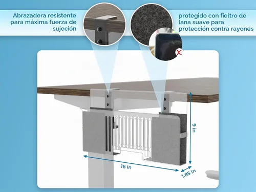 Vista 3 de Soporte vertical para portátil de montaje lateral para almacenamiento de escritorio, se adapta a