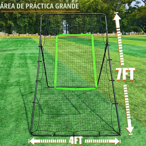Vista 3 de 4x7ft Adjustable Volleyball Rebounder with Volleyball and Bag for Practice