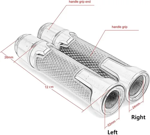 Vista 2 de Empuñaduras de manillar de motocicleta para MT07 MT09 MT-07 MT-09 FZ07 FZ MT 07 09 2014-2017 2018 2019 2020 7/8 pulgadas 0.866 in manillar de Negro