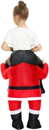 Vista 4 de Resllche Disfraz de Navidad Fiesta Cosplay Montado Ciclismo Santa Claus Ropa Inflable