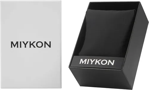Vista 7 de Miykon Relojes para mujer – Delicado pequeño reloj analógico para mujer con correa de cuero vegano negro – Segundero, pulido iónico, cristal