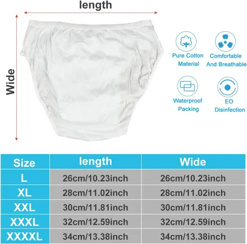 Vista 4 de KESYOO Calzoncillos desechables para hombre, 5 piezas, ropa interior de algodón para viajes, al aire libre, talla XL, para hombre