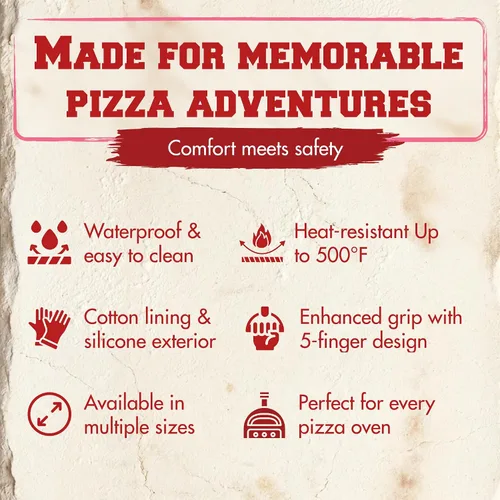 Vista 5 de KITCHEN PERFECTION Guantes de silicona para horno de pizza, guantes extremadamente resistentes al calor para hornos de pizza al aire libre e