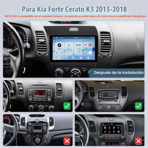 Vista 2 de 4+64G Android 15 Radio de coche para KIA Forte Cerato K3 2013-2018 unidad principal 9" Touchscreen for Forte Car Stereo, Wireless CarPlay/Android