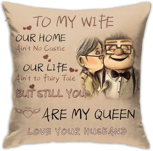 Vista 8 de Fundas de almohada de regalo para marido de parte de la esposa, fundas de almohada de Carl y Ellie, fundas de almohada de amor, para aniversario