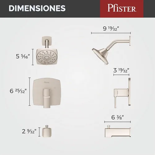 Vista 3 de Pfister LG898DAK - Kit de moldura para bañera y ducha