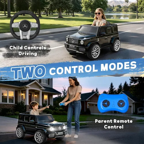 Vista 4 de Mercedes Benz G63 - Coche eléctrico para niños, 12 V G Wagon, color negro