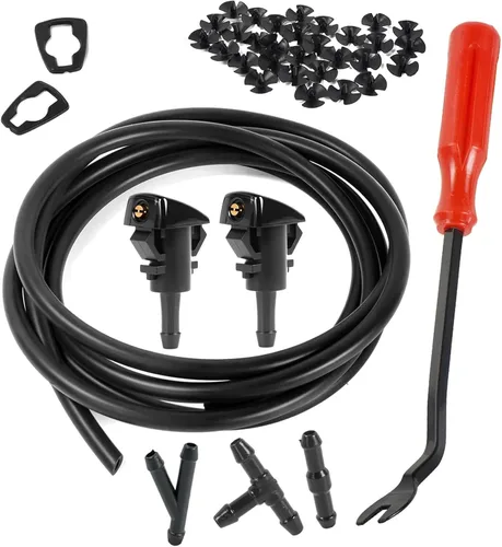 Vista 9 de OTUAYAUTO Kit de manguera para lavaparabrisas, manguera universal de líquido de lavadora de 9.8 ft (118 pulgadas) con 12 conectores, compatible