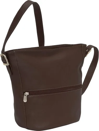 Vista 3 de Piel Leather Bolsa de cubo, Chocolate, Bolsa de cubo