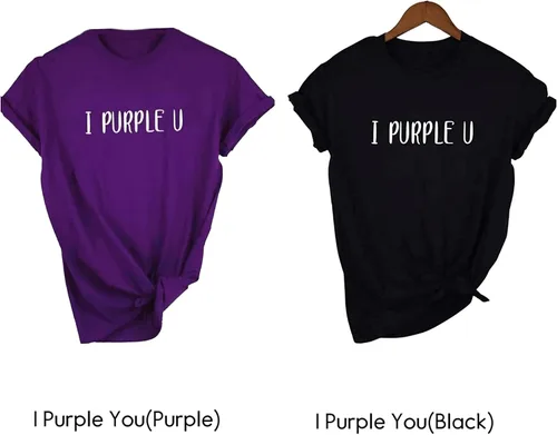 Vista 2 de Tshirts for Bangtan Boys Women Sleeve I Purple You Letter Printed T-Shirt for Korean Pop Merchandise Purple