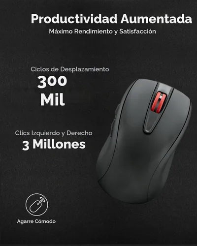 Vista 2 de Lenovo Ratón recargable USB-C silencioso (WL500) - Botones silenciosos, recargable USB-C, agarre ambidiestro, DPI ajustable - Receptor